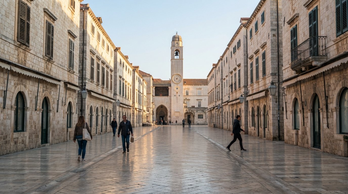 Old Town (Stari Grad), Dubrovnik: inside the walls, before the crowds